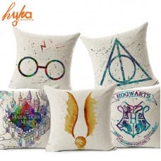 Hyha Harry Potter funda de cojín algodón Lino Cáliz de fuego reliquias de la Home funda de almohada decorativa para sofá Cojines ali-00060198
